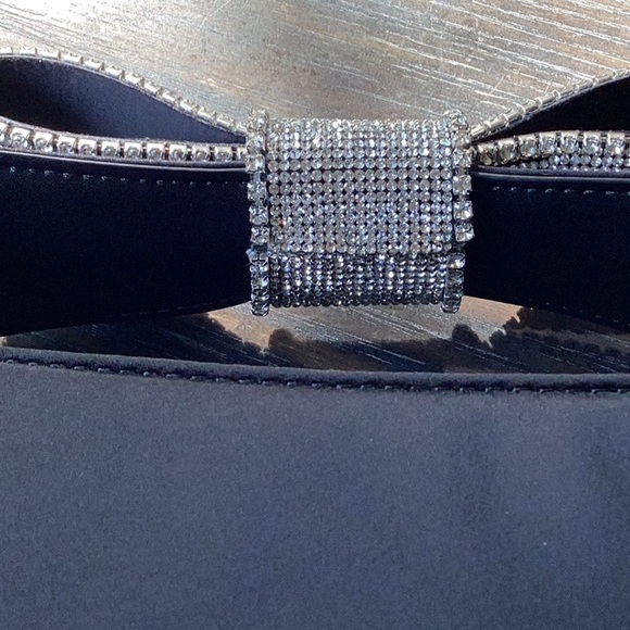 Ted Baker Dymond Bow Satin Black Satchel with Rhinestone Detail NWT - Picture 9 of 15